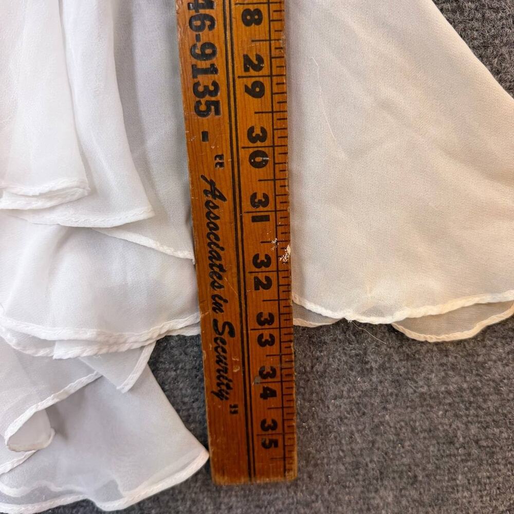 Vintage Victoria’s Secret White Slip Dress Bow Ruffle Sheer Medium - Picture 9 of 16